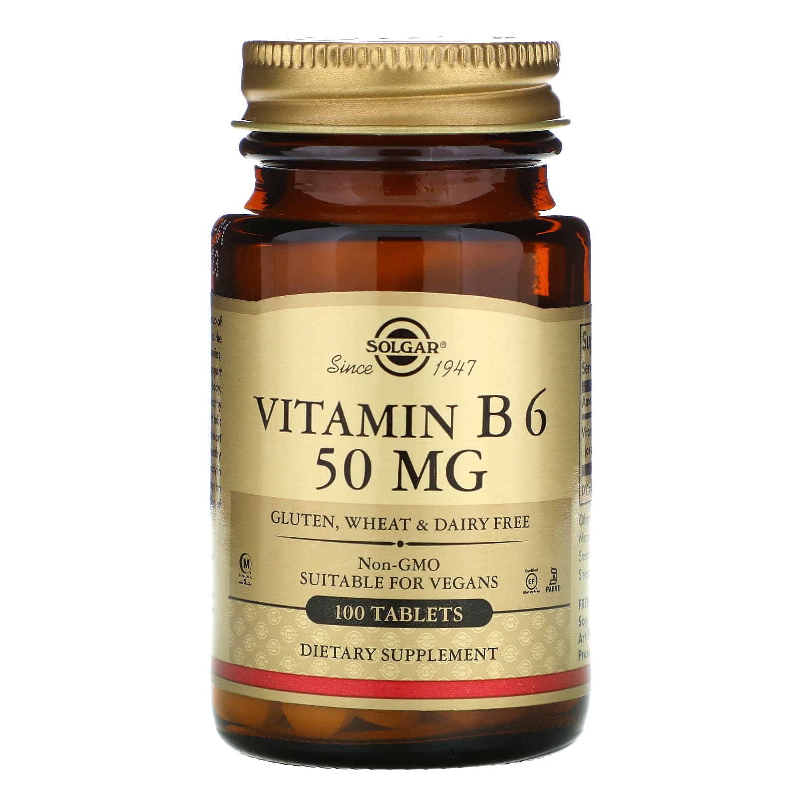 Solgar Vitamin B6 50 Mg 100 Tablets
